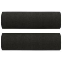 2-delige Loungeset met kussens stof zwart - thumbnail