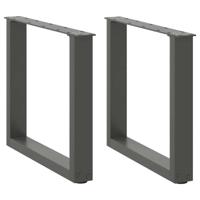 Salontafelpoten 2 st U-vormig 50x(42-43) cm staal antraciet - thumbnail