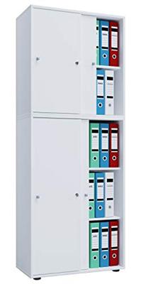 VCM Kantoorkast Lona (Schuifdeuren, Wit, XXL)