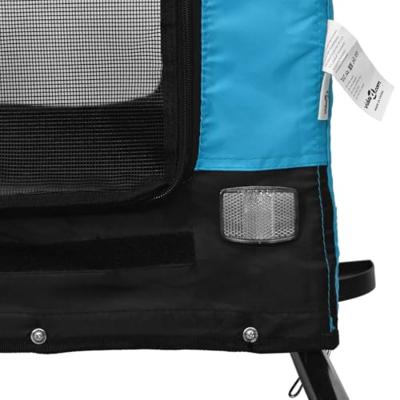 Hondenfietstrailer oxford stof en ijzer blauw en zwart - thumbnail