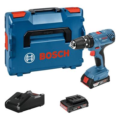 BOSCH PROFESSIONAL GSB 18V-21 Slagboormachine + 2 accu's 2,0Ah + GAL 18V-40 + L-BOXX