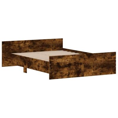 Bedframe met hoofd- en voeteneinde gerookt eiken 140x190 cm