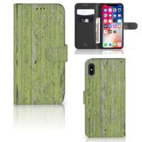 Apple iPhone Xs Max | Book Style Case | Green Wood | Portemonnee hoesje - thumbnail