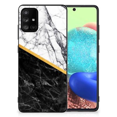 Samsung Galaxy A71 Marmeren Print Telefoonhoesje Marmer Wit Zwart - Origineel Cadeau Man Samsung Galaxy A71 Marmeren Print Telefoonhoesje Marmer Wit Zwart - Origineel Cadeau Man