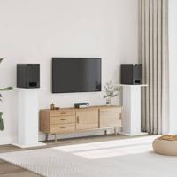 Speakerstandaards 2 st 30x30x95 cm bewerkt hout wit - thumbnail