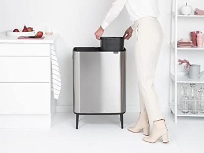 Brabantia Bo touch bin hi 2x30 liter matt steel fingerprint proof