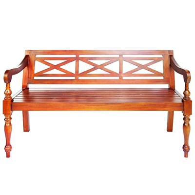 VidaXL Bank batavia 123 cm massief mahoniehout donkerbruin VidaXL Bank batavia 123 cm massief mahoniehout donkerbruin