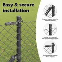 VidaXL Afrasteringspaal grijs 10 x 1,5 m (40 x 40 mm gaas) - thumbnail