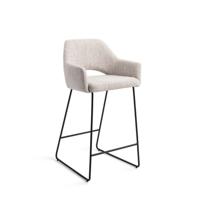 Jesper Home Barkruk 'Yanai' Slide Black, kleur Pigeon (zithoogte 65cm) - thumbnail