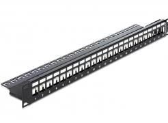 Delock 43277 24 poorten Netwerkpatchpaneel 483 mm (19) Zonder connectoren 1 HE Zwart Niet ingericht
