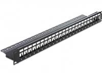 Delock 43277 24 poorten Netwerkpatchpaneel 483 mm (19) Zonder connectoren 1 HE Zwart Niet ingericht - thumbnail