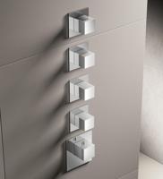 Hotbath Mate Afbouwdeel High Flow Met 4 Stopkranen Vierkant Geborsteld Nikkel - thumbnail