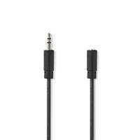 Stereo-Audiokabel | 3,5 mm Male - 3,5 mm Female | 1,0 m | Zwart - thumbnail