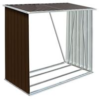 Haardhoutschuur 163x83x154 cm gegalvaniseerd staal bruin - thumbnail