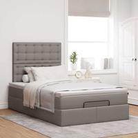 Ottoman bed met matras 80x200cm stof taupe - thumbnail