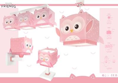Dalber Kinderkamer plafondlampPink Owl - 64483