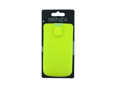 Senza Leather Slide Case Neon Yellow Size XXL