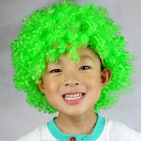 Kleurrijke Wild-Curl Up kroon partij Cosplay Headwear golvende korte polyestergaren gemaakt pruiken voor volwassene en Child(Green) - thumbnail