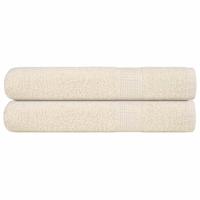 VidaXL Saunahanddoeken 2 st 80x200 cm 360 g/m² 100% katoen crème - thumbnail
