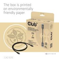 Club3D USB4 Gen 4x2 80Gbps 240W USB Type-C 1.2m USB-IF gecertificeerd - thumbnail