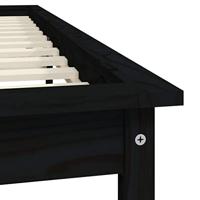 Bedframe massief grenenhout zwart 140x190 cm - thumbnail