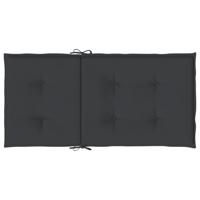 VidaXL Tuinstoelkussens lage rug 4 st 100x50x3 cm oxford stof zwart - thumbnail