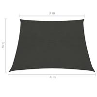 VidaXL Zonnezeil 160 g/m² 3/4x3 m hdpe antracietkleurig - thumbnail