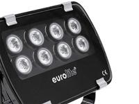 Eurolite LED IP-FL-8 3000 K 30° PAR LED-schijnwerper Aantal LEDs: 8 x 1 W Zwart - thumbnail