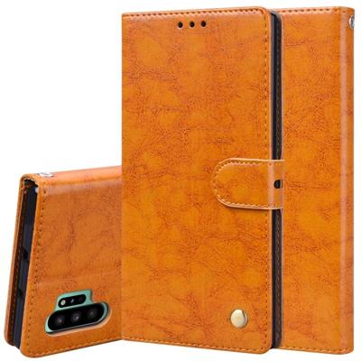 Voor Galaxy Note 10 Pro/Note 10 + Business stijl olie Wax textuur horizontale Flip lederen draagtas met houder & kaartsleuven & portemonnee (oranje-ge Voor Galaxy Note 10 Pro/Note 10 + Business stijl olie Wax textuur horizontale Flip lederen draagtas met houder & kaartsleuven & portemonnee (oranje-ge