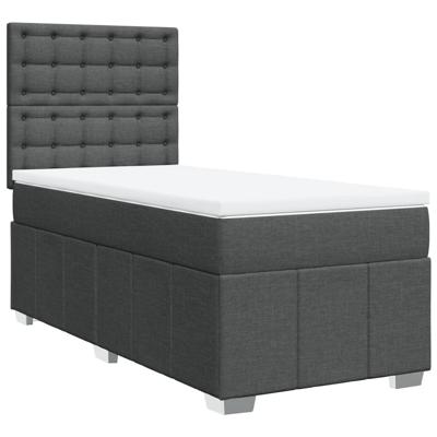 Boxspring met matras stof donkergrijs 120x200 cm