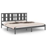 Bedframe massief grenenhout grijs 200x200 cm - thumbnail