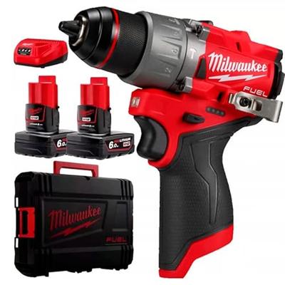Milwaukee M12 FUEL™ FPD2-602X Compacte accu klop-/schroefboormachine 12V 6.0Ah in HD-Box - 4933479870