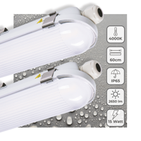2 PACK - LED&apos;s Light Pro TL Armatuur Strip 60 cm - Energielabel B - IP65 waterdicht - 2650 lm - thumbnail