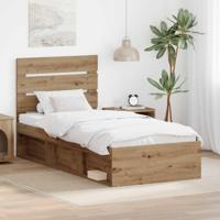Bedframe Ambachtelijk eiken 90 x 200 cm Massief grenenhout - thumbnail