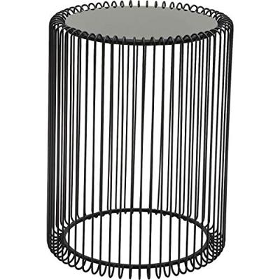 Kare Design Wire Bijzettafel Hoog - Set Van 2 - Zwart Met Glas Kare Design Wire Bijzettafel Hoog - Set Van 2 - Zwart Met Glas