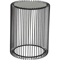 Kare Design Wire Bijzettafel Hoog - Set Van 2 - Zwart Met Glas - thumbnail