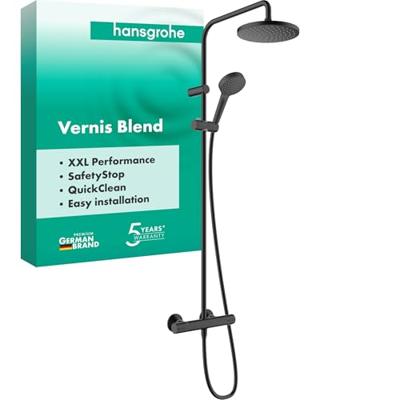 Hansgrohe Showerpipe Vernis Blend 200 1 Jet Met Douchethermostaat Mat Zwart - thumbnail