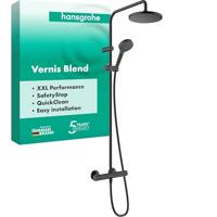 Showerpipe HansGrohe Vernis Blend 200 1 Jet Met Douchethermostaat Mat Zwart - thumbnail