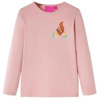 Kindershirt met lange mouwen eekhoornprint 92 lichtroze - thumbnail