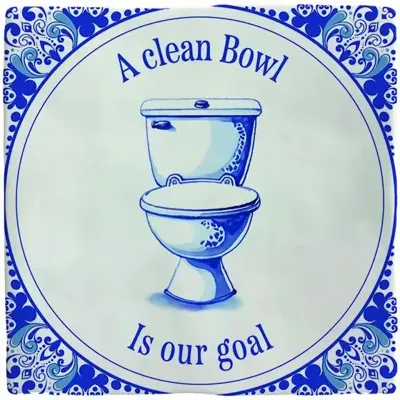 Plenty Gifts tegeltje keramiek a clean bowl 10x10cm blauw, wit