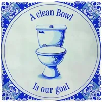 Plenty Gifts tegeltje keramiek a clean bowl 10x10cm blauw, wit - thumbnail