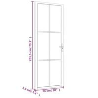 VidaXL Binnendeur 76x201,5 cm esg-glas en aluminium zwart - thumbnail