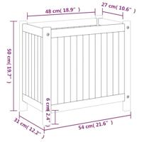 VidaXL Plantenbak met voering 54x31x50 cm massief acaciahout - thumbnail