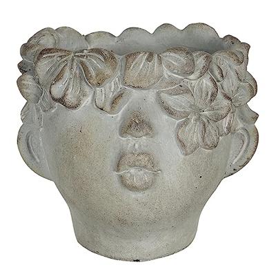 Clayre & Eef Bloempot 20x19x17 cm Grijs Steen Bloempot binnen