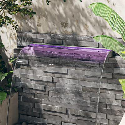 VidaXL Watervaloverlaat met rgb led&apos;s 108 cm roestvrij staal