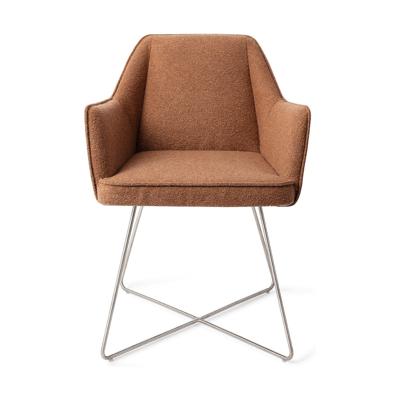 Jesper Home Eetkamerstoel 'Tome' Cross Steel, kleur Cinnamon Bun