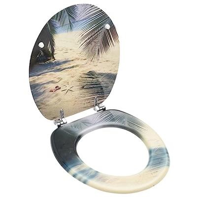 VidaXL Toiletbril met deksel strand mdf
