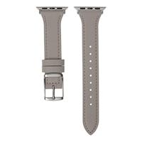 Leren bandje - Grijs - Geschikt voor Apple Watch 44mm / 45mm / 46mm / 49mm - thumbnail