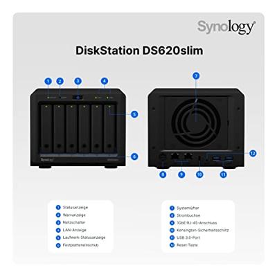 Synology DiskStation DS620slim NAS-serverbehuizing 6 Bay DS620slim
