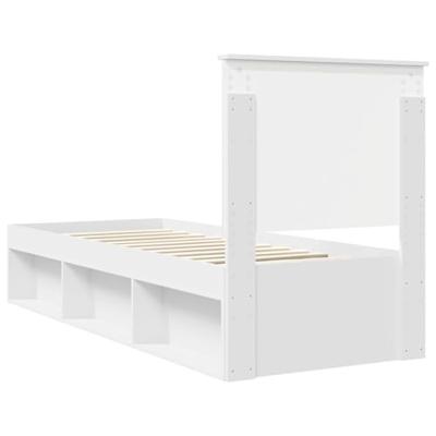 Bedframe met hoofdeinde Wit 75 x 190 cm Massief grenenhout